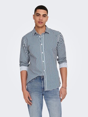 Only & Sons - Regular Fit Camisa 'Sane' em azul: frente