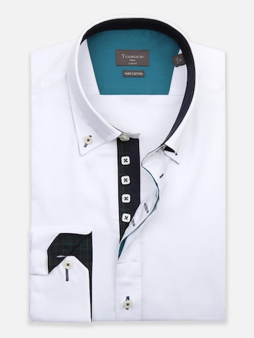 Camicia 'Roma Iconic Satin Man Shirt Grey' di 7Camicie in bianco: frontale