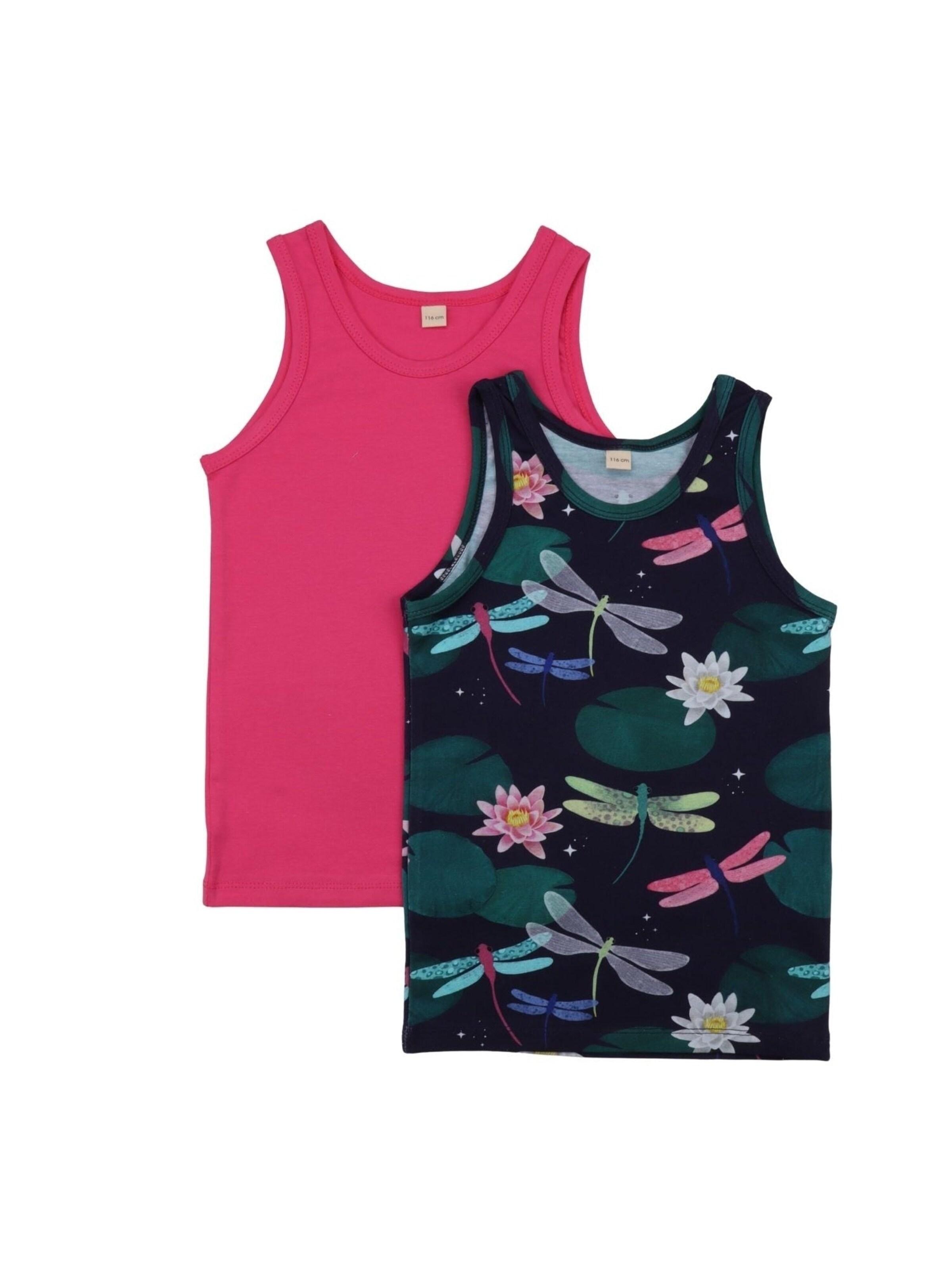 Walkiddy Undershirt 'Colorful Dragonflies' in Green: front