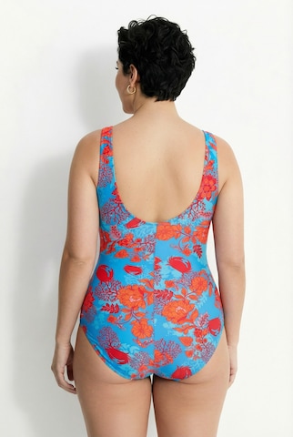 Ulla Popken Bandeau Swimsuit in Blue