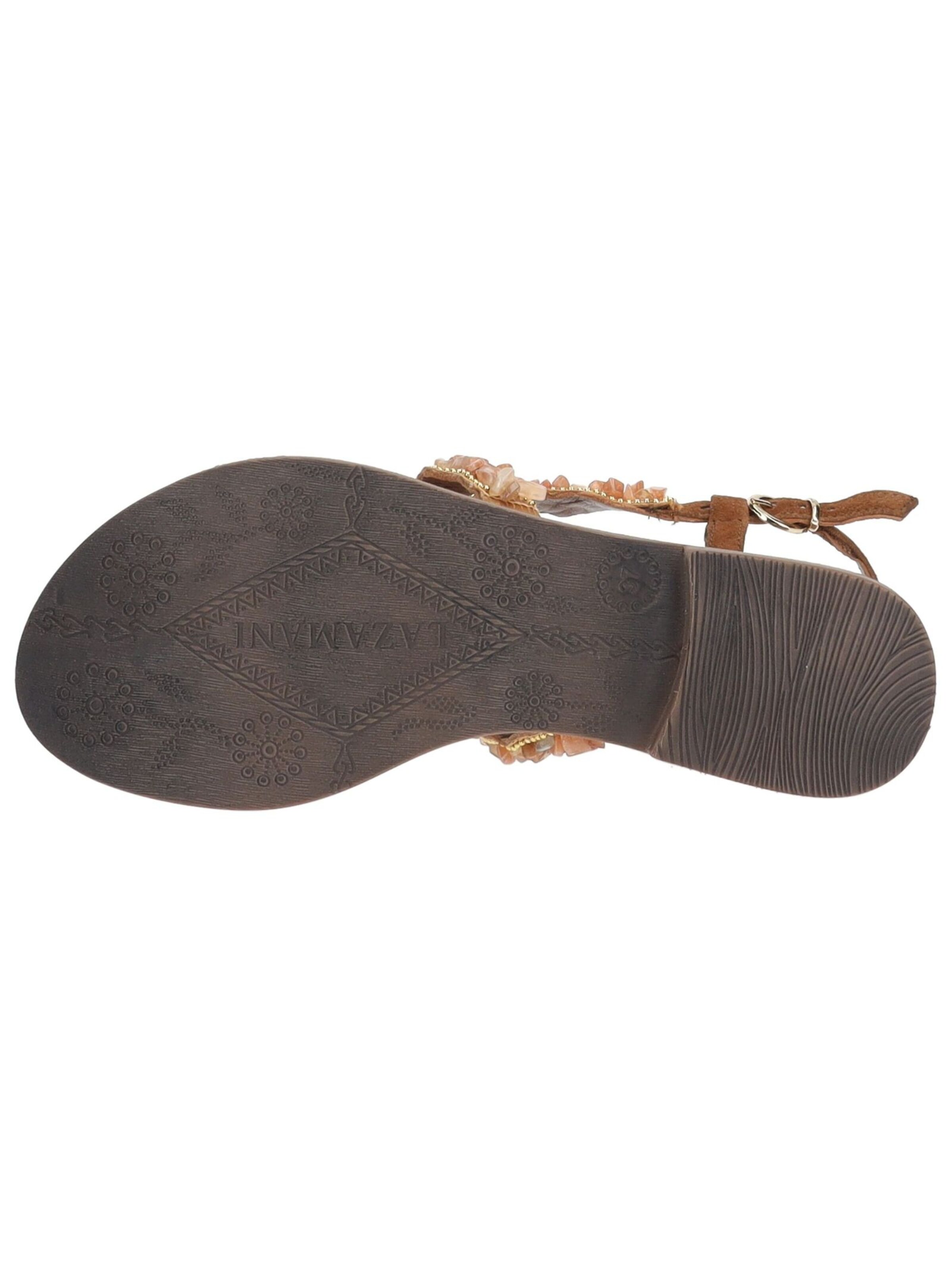 LAZAMANI T-Bar Sandals in Brown
