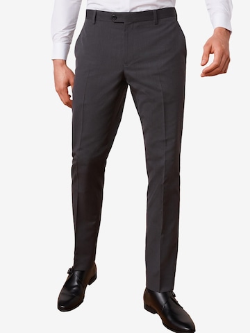 Next - Slimfit Pantalón de pinzas en gris: frente