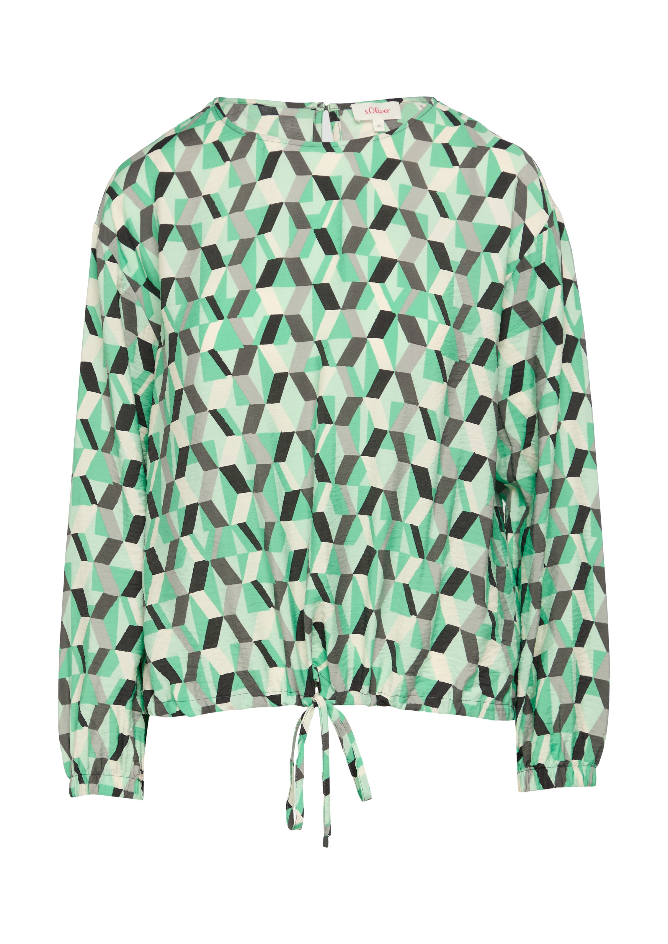 s.Oliver Blouse in Groen: voorkant