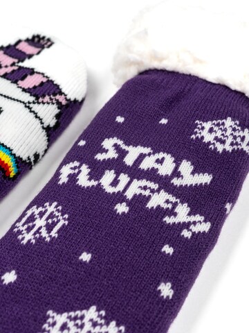 pummel & friends Socken 'Hüttensocken Pummeleinhorn Stay Fluffy'‌‌‌ in Lila