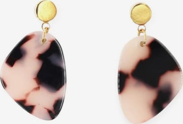 Fräulein Wunder Earrings 'Acetat Amy' in Beige: front
