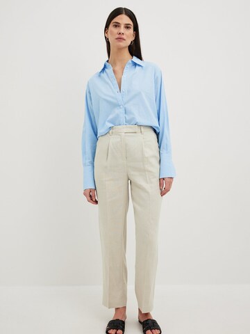 NA-KD Regular Pleat-Front Pants in Beige