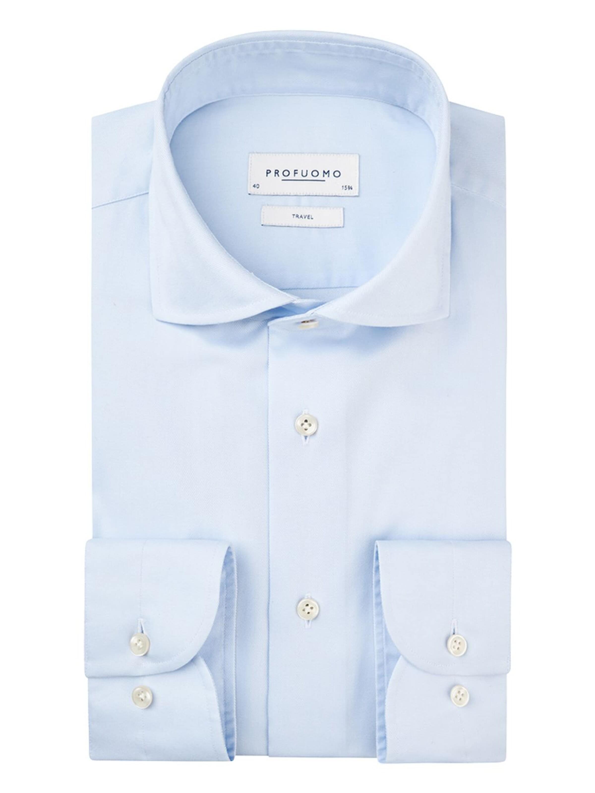 Profuomo Slim fit Button Up Shirt 'Sky Blue' in Blue: front