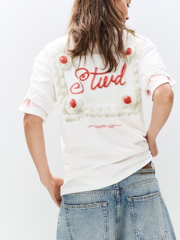 Pull&Bear T-shirt 'TARTA' i vit: framsida