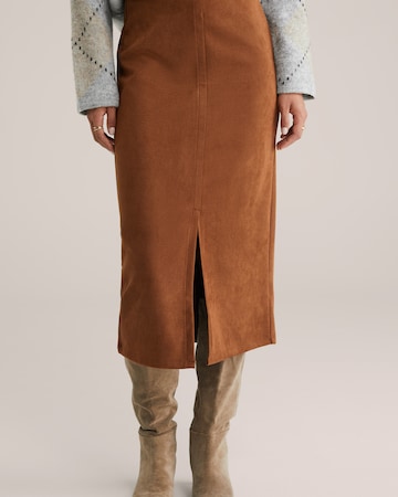 WE Fashion Rok in Bruin: voorkant
