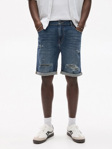 Pull&Bear Regular Jeans in Blue: front