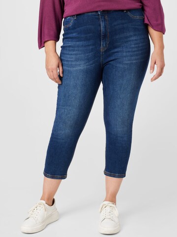 River Island Plus Slimfit Jeansy 'Plus Molly Dee Sculpt 7/8' w kolorze niebieski: przód