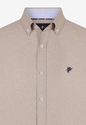 DENIM CULTURE Regular fit Button Up Shirt 'Hugo' in Beige