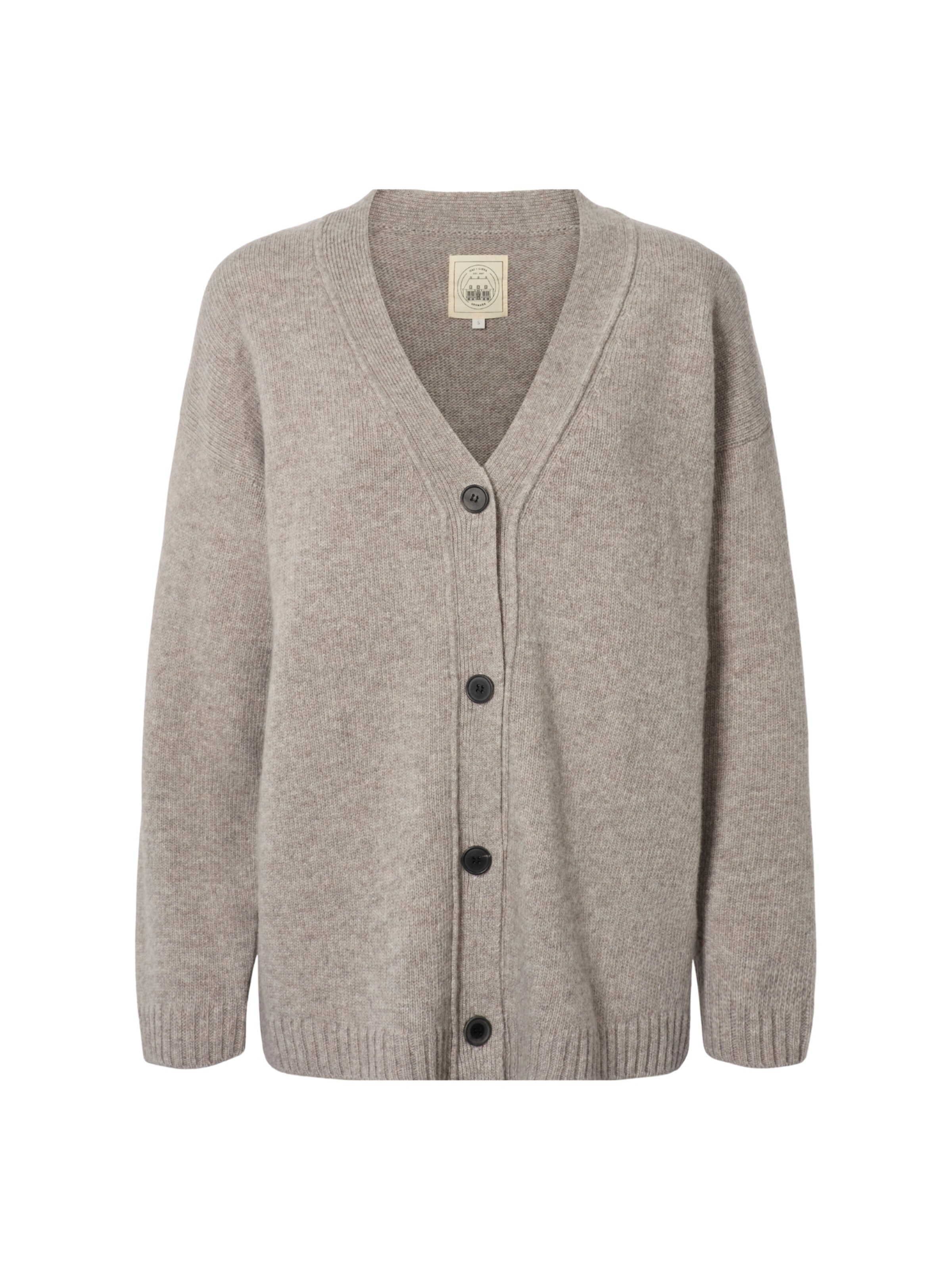 Gai+Lisva Gebreid vest 'Edith' in de kleur Stone grey, Productweergave