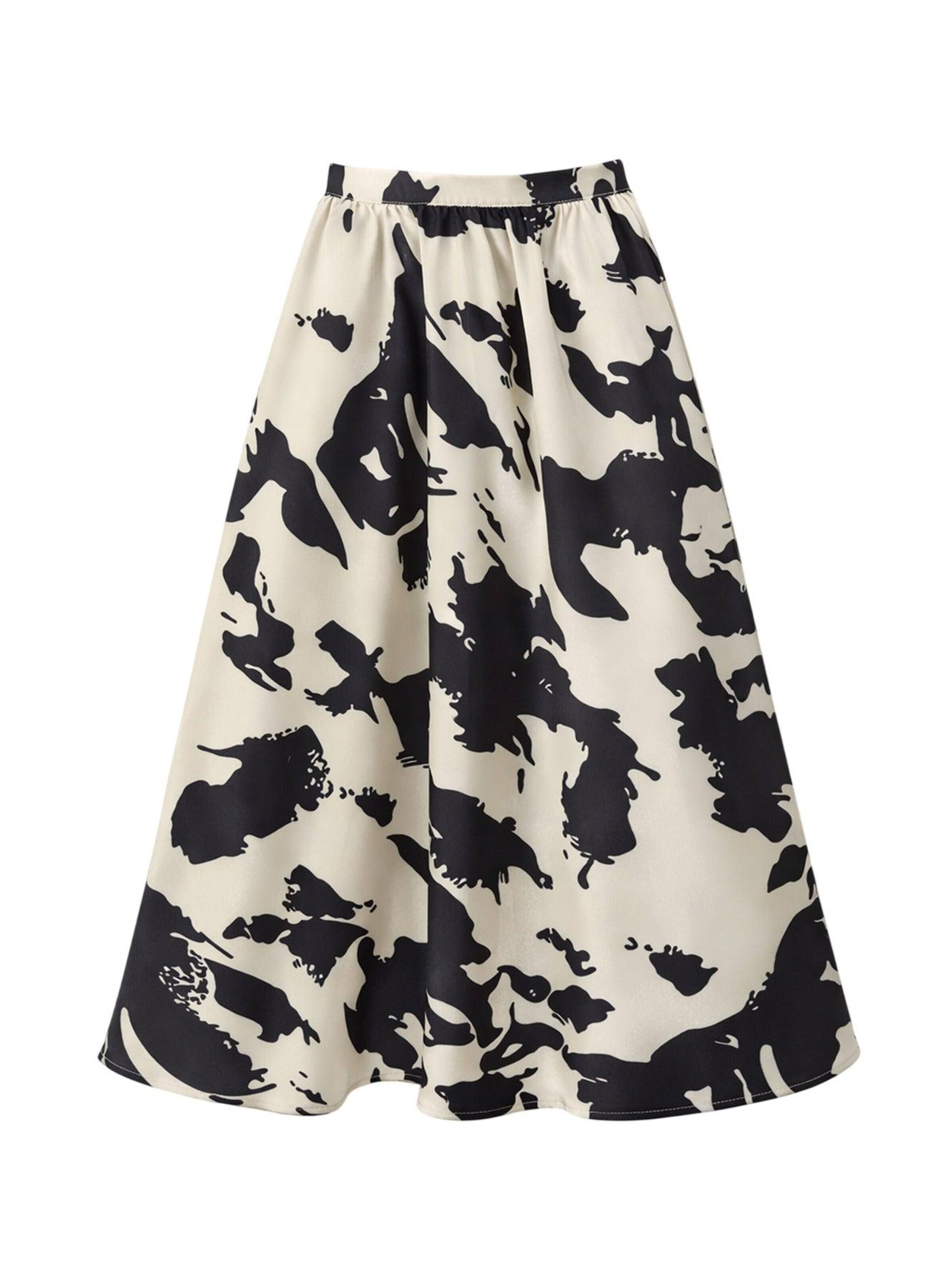 Touché Privé Skirt 'Patterned Satin Skirt' in Beige: front