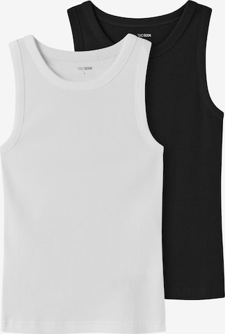 TWO SOON - Camiseta térmica en negro: frente