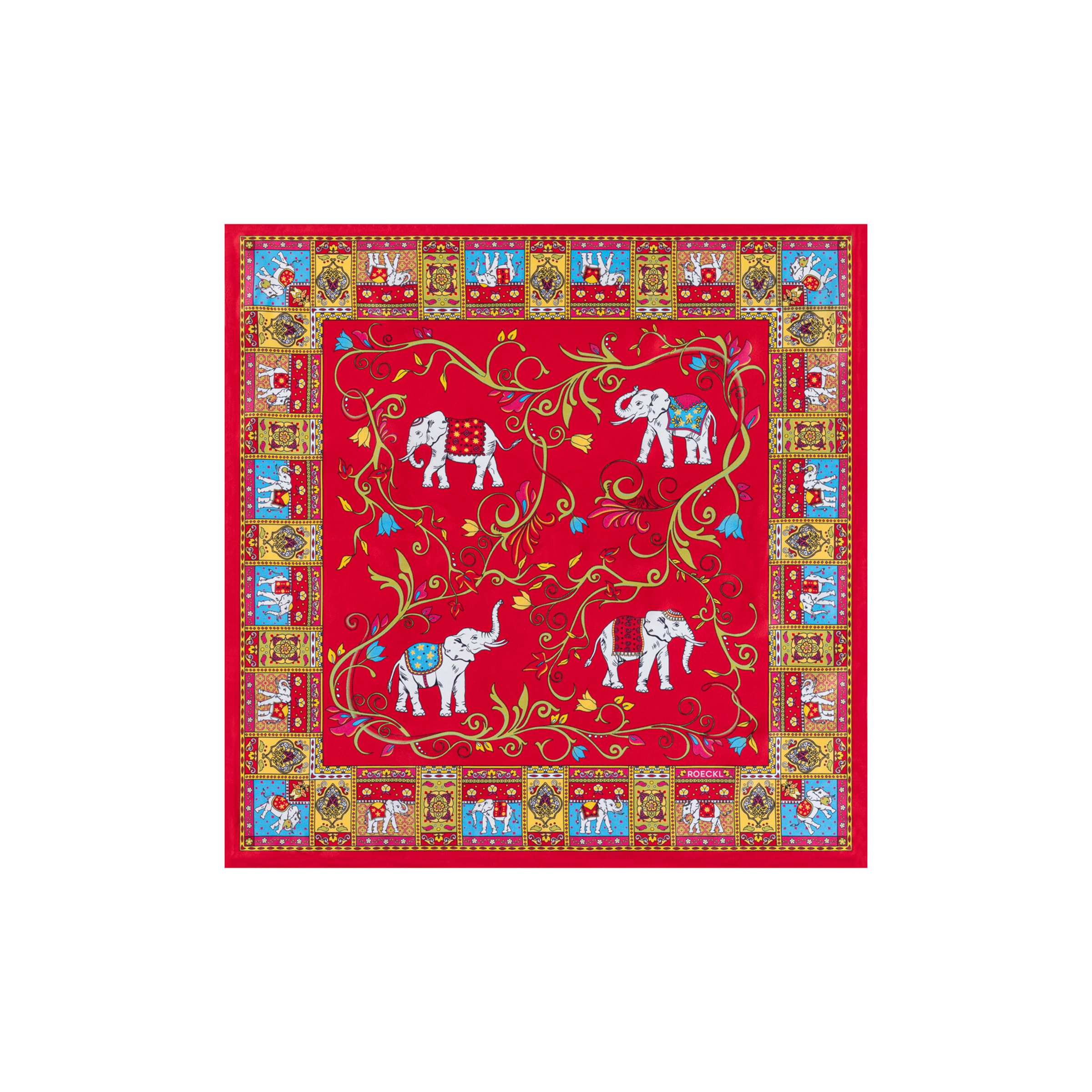 Foulard 'LUCKY ELEPHANT NICKY' di Roeckl in rosso: frontale