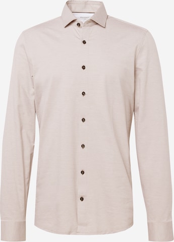 OLYMP Button Up Shirt in Beige: front