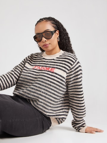 PIECES Curve Sweater 'PCJADA' in Beige: front