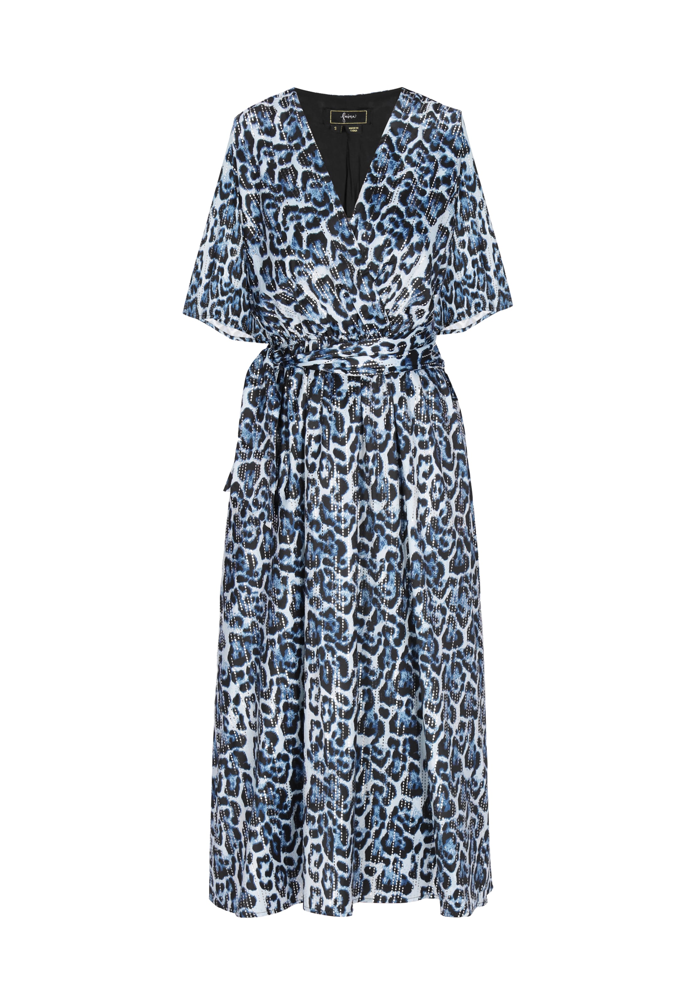 faina Jurk 'Festive' in Blauw: voorkant