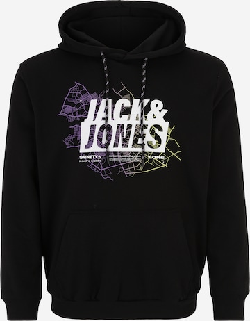 Jack & Jones Plus Sweatshirt 'MAP' in Schwarz: predná strana