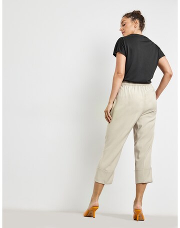 TAIFUN Regular Trousers with creases in Beige