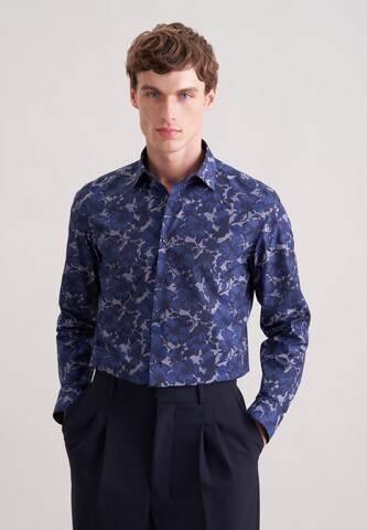 Coupe slim Chemise business 'Schwarze Rose' SEIDENSTICKER en bleu : devant