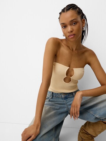 Bershka Stricktop in Beige
