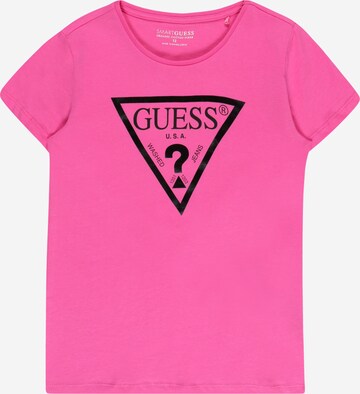 T-Shirt GUESS en rose : devant