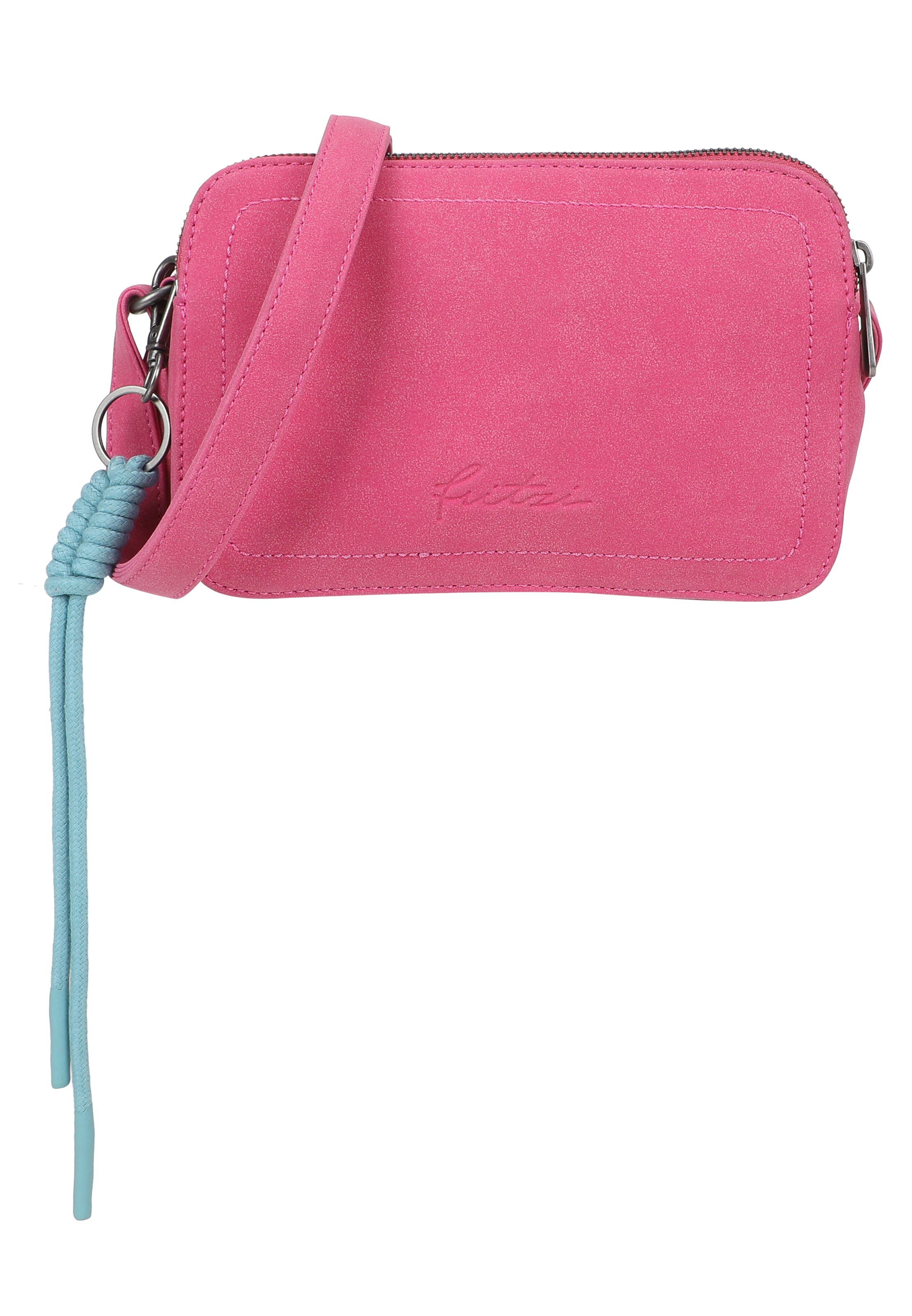 Fritzi aus Preußen Crossbody Tasche 'Jony Suede Jacky' in Pink: Vorderseite