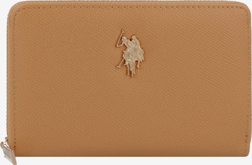 Portamonete di U.S. POLO ASSN. in marrone: frontale