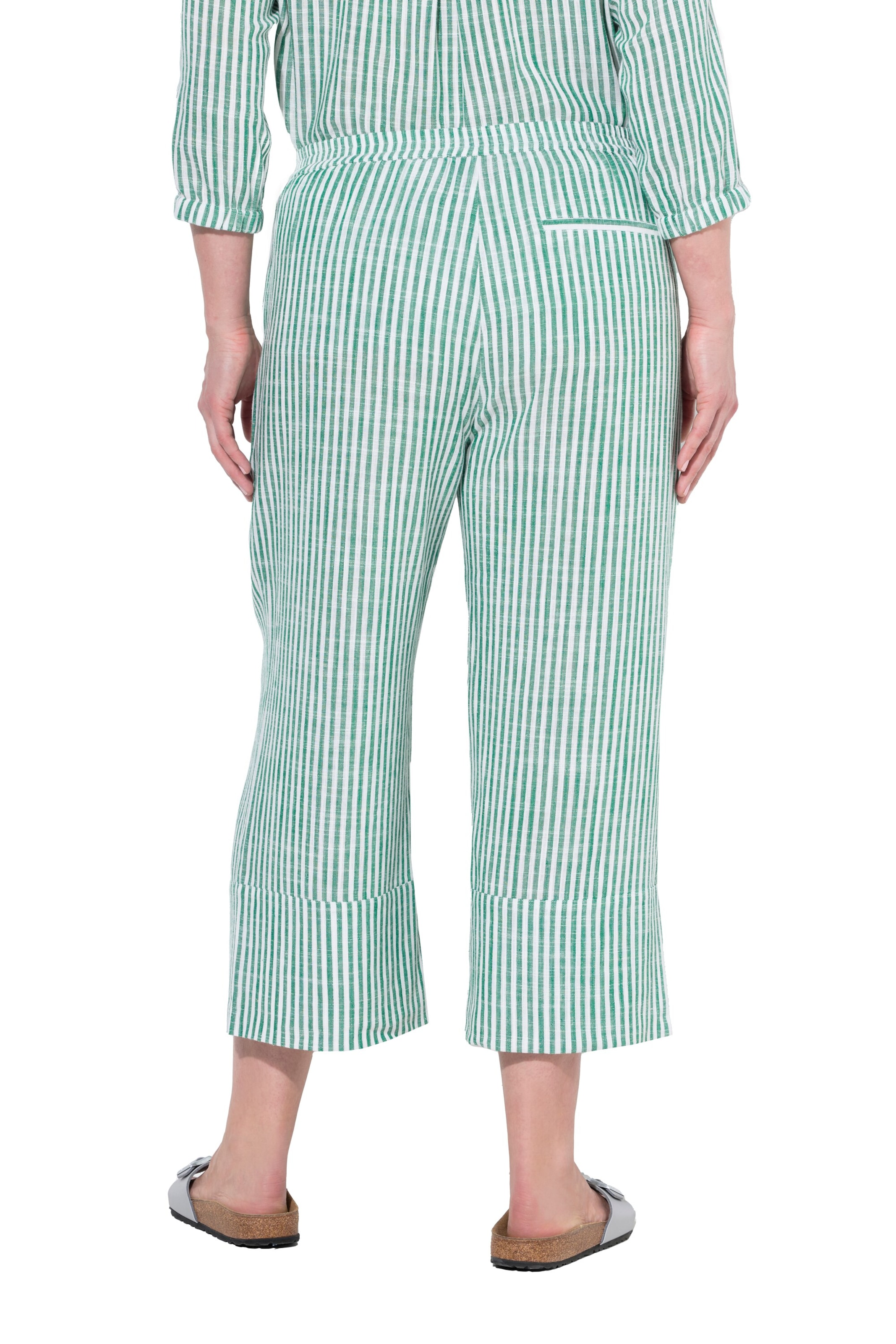 Ulla Popken Wide leg Broek in Groen