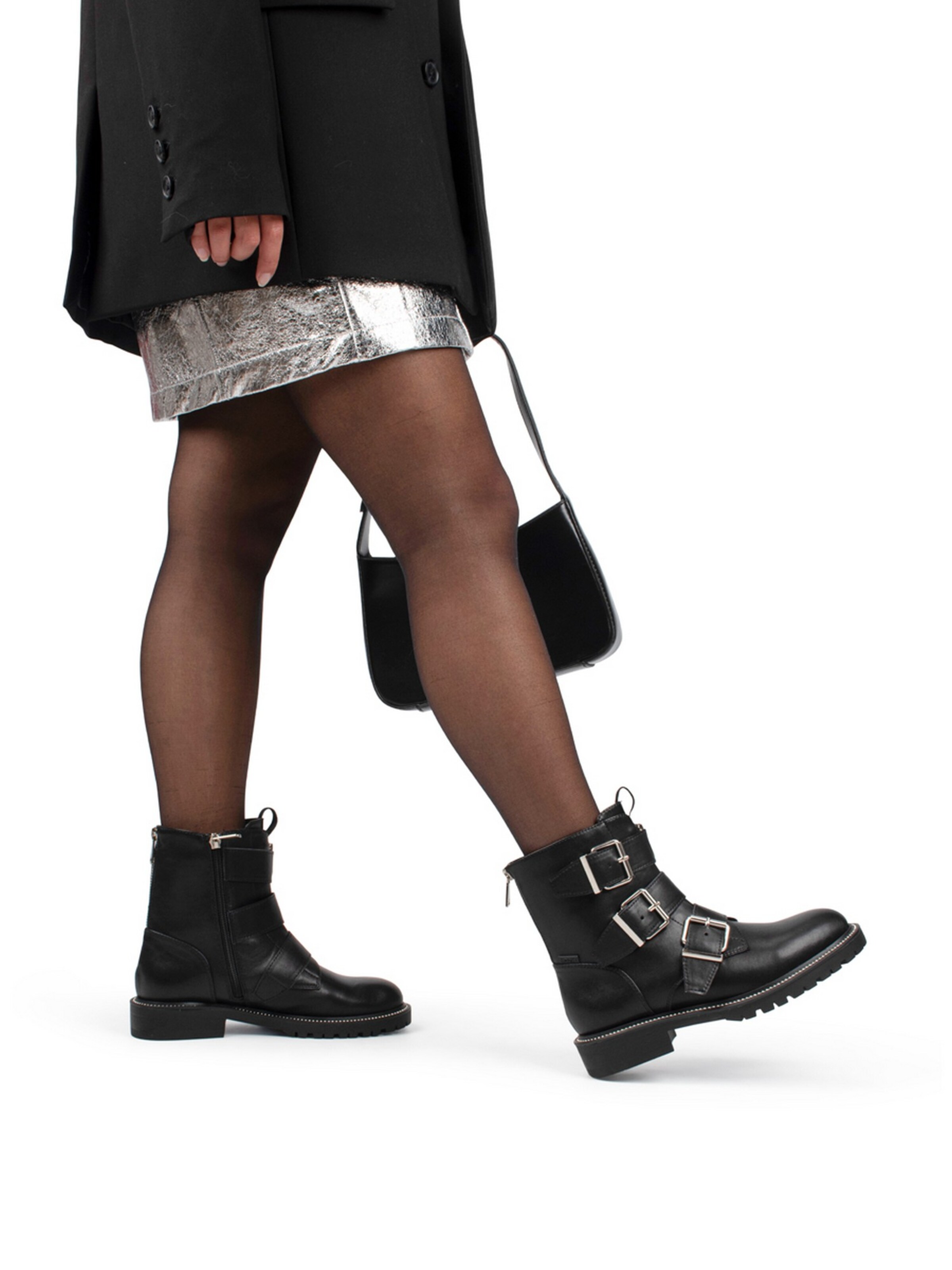 POSH by Poelman Enkellaarsjes 'Janet' in Zwart