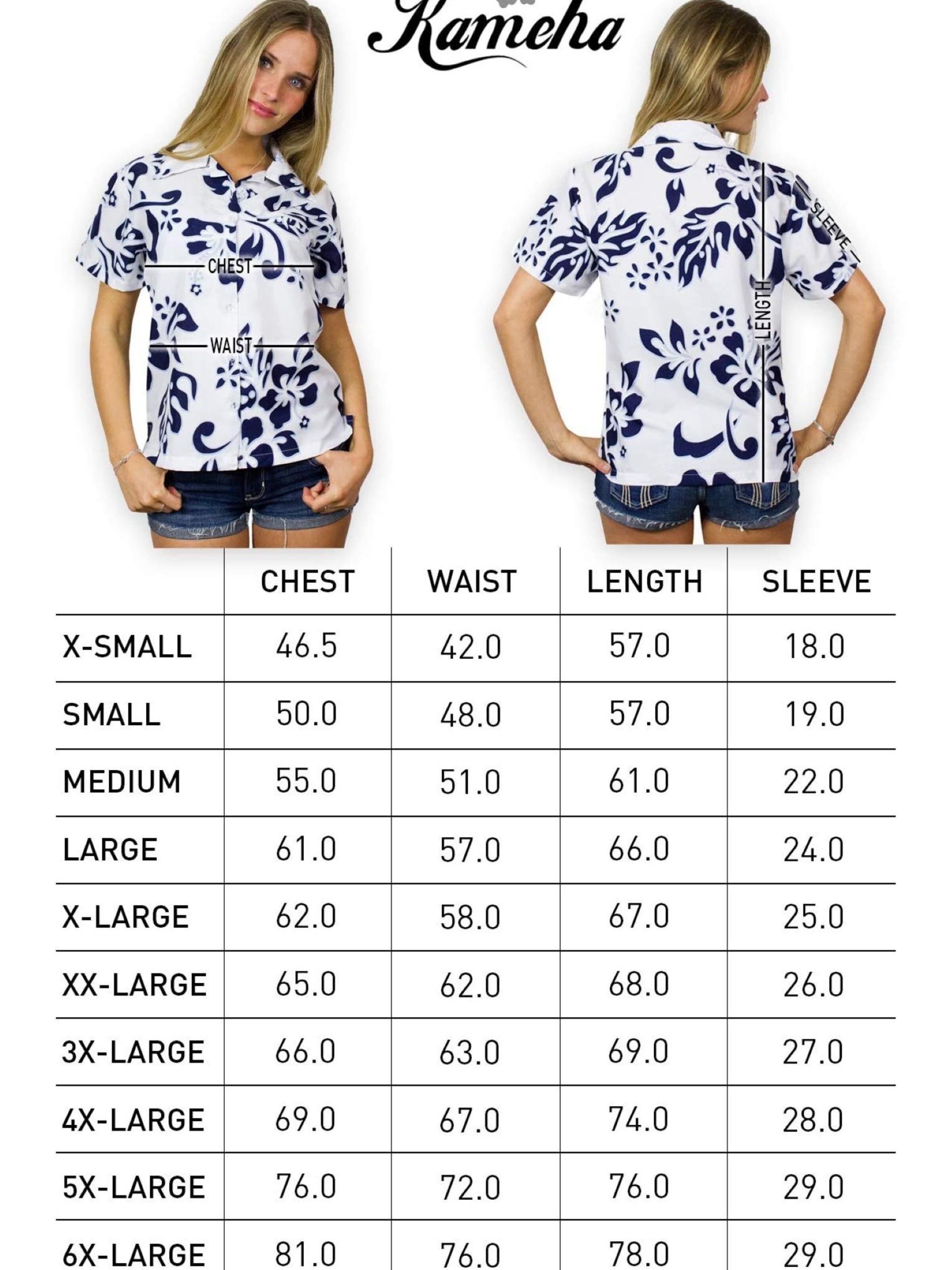 Camicia da donna 'Hibiscus White Line' di King Kameha in blu