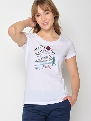 GREENBOMB Shirt 'Nature Mountain Trip' in Wit: voorkant