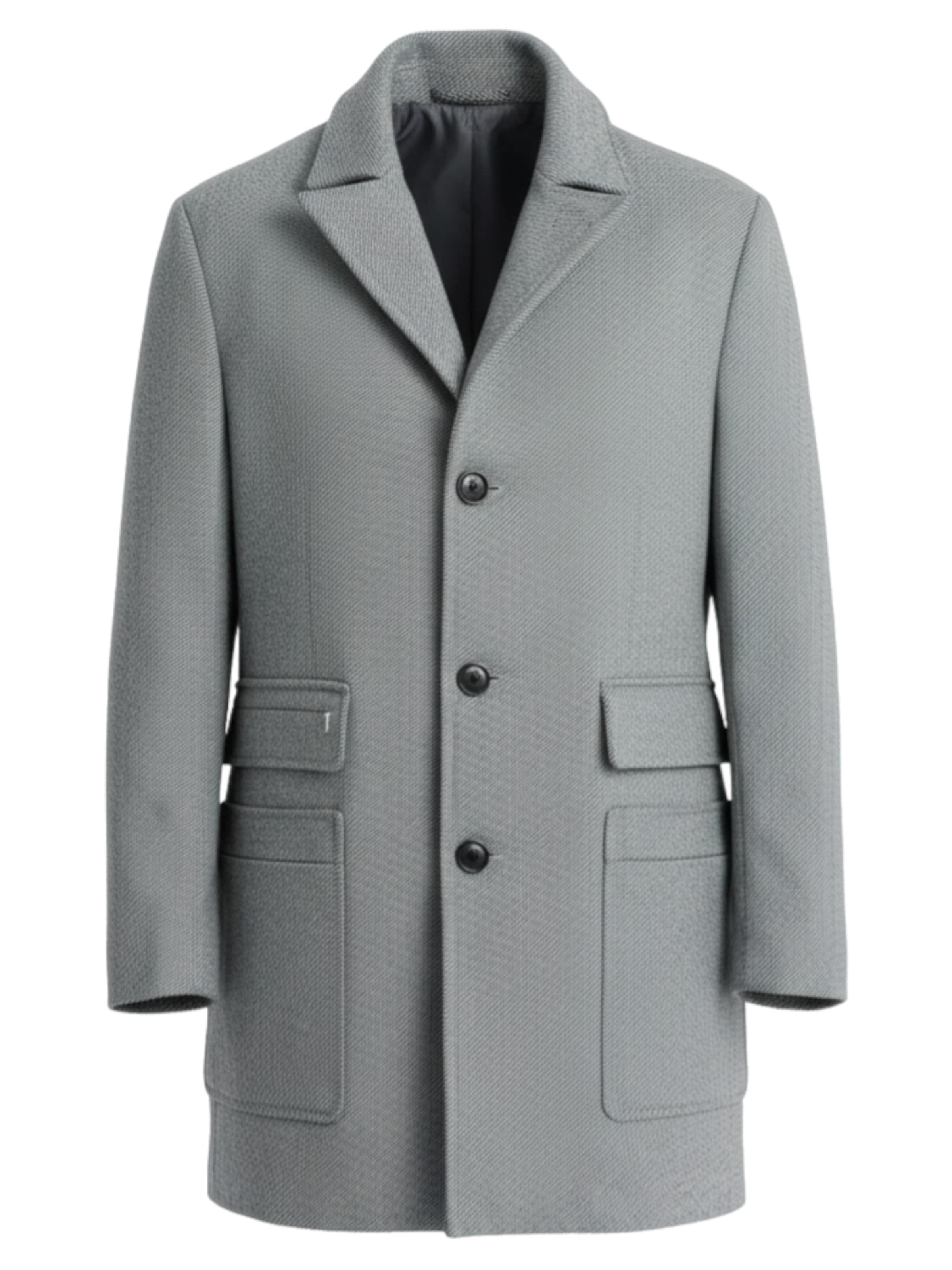 Ombre Between-seasons coat 'OM-COWC-0108' in Grey: front
