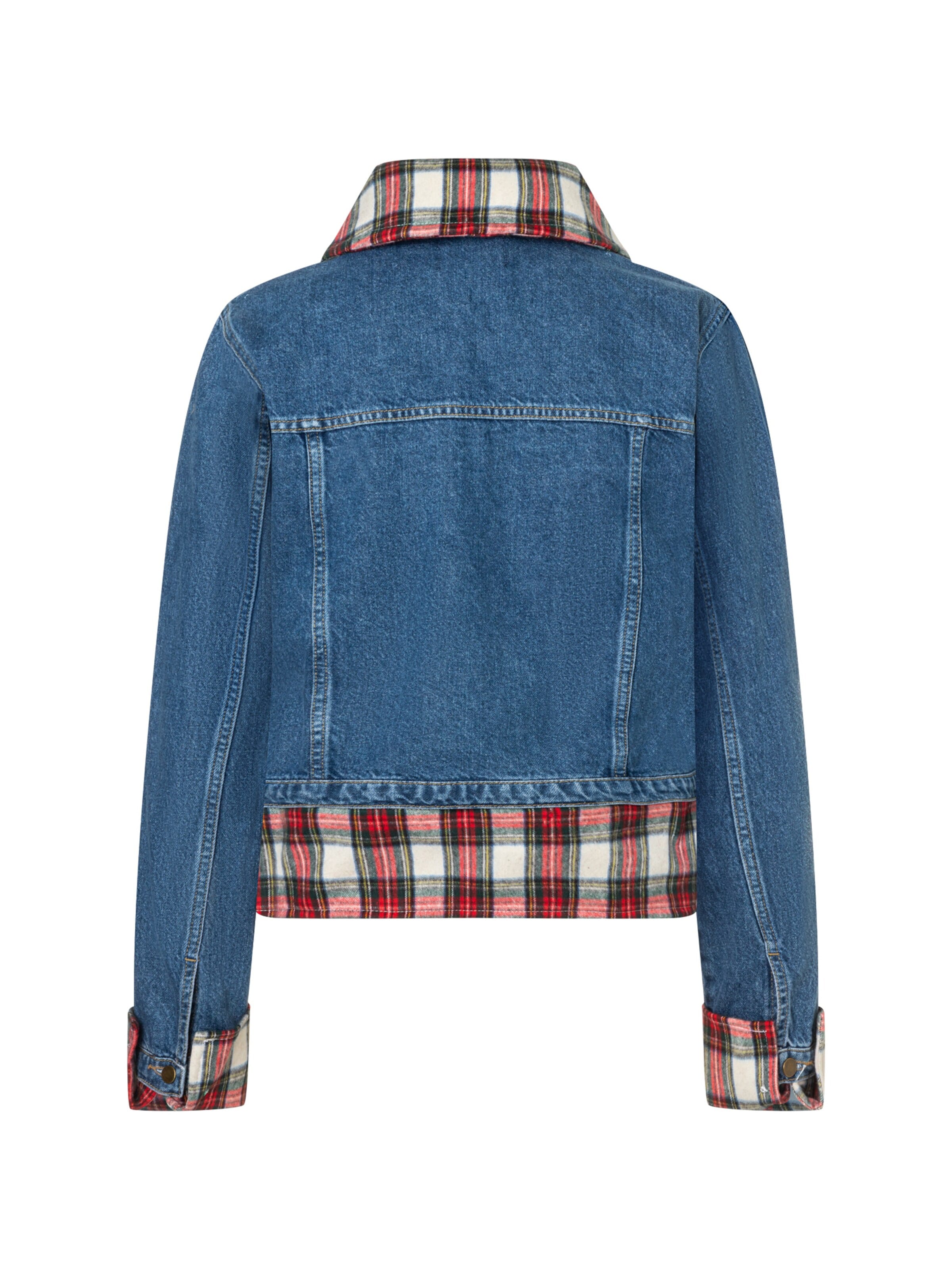 Fenice Übergangsjacke 'Urban Plaid Denim'‌‌‌‌‌‌‌‌‌‌ in Rot