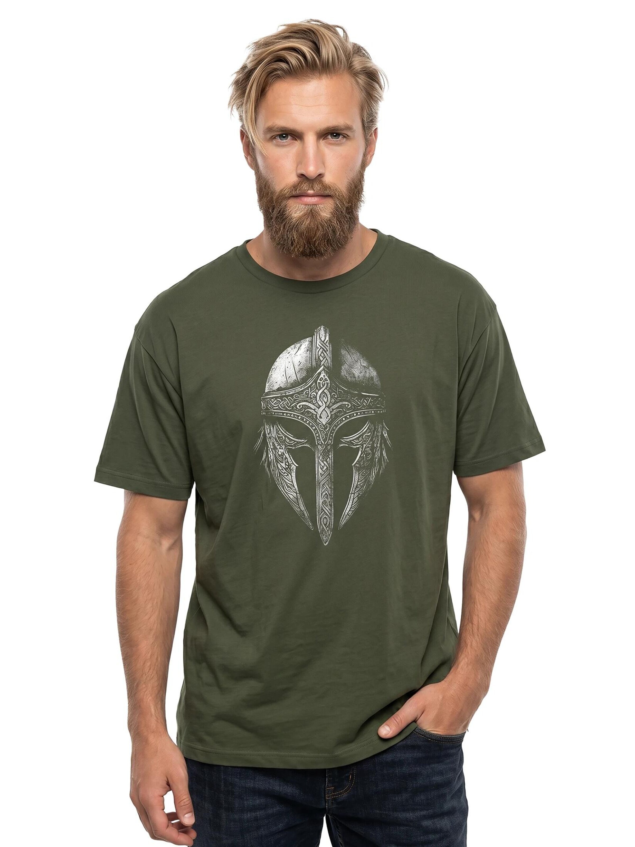 MAKAYA Shirt 'Vikinger Helm' in Green