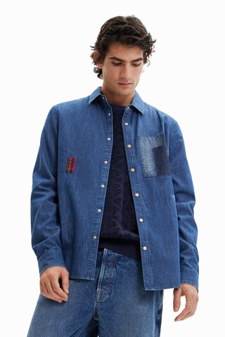 Desigual Regular fit Button Up Shirt 'Bernardino' in Blue: front