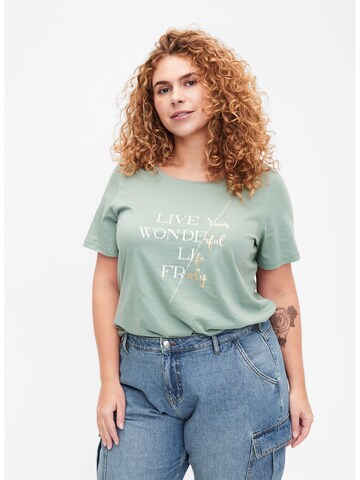 Zizzi T-Shirt 'Donna' in Grün: predná strana