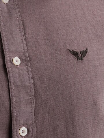 PME Legend - Ajuste regular Camisa 'Shirt in cotton/linen with garment-dye wash' en lila