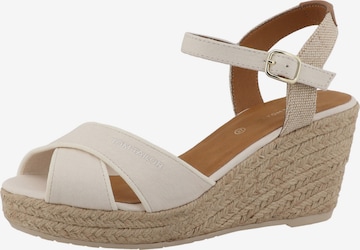 TOM TAILOR - Sandalias 'Mules' en beige: frente
