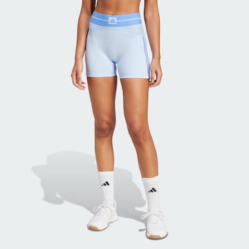 ADIDAS PERFORMANCE Skinny Sportbroek 'Hyperglam' in Blauw: voorkant