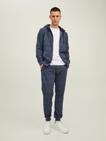 JACK & JONES Zip-Up Hoodie 'Berg' in Blue