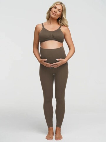 cfab (formerly creamy fabrics) Skinny Leggings 'Seamless Umstandsleggings mit hohem Bund' in Grey: front