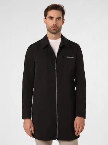 Finshley & Harding London Between-Seasons Coat 'Charles' in Black: front