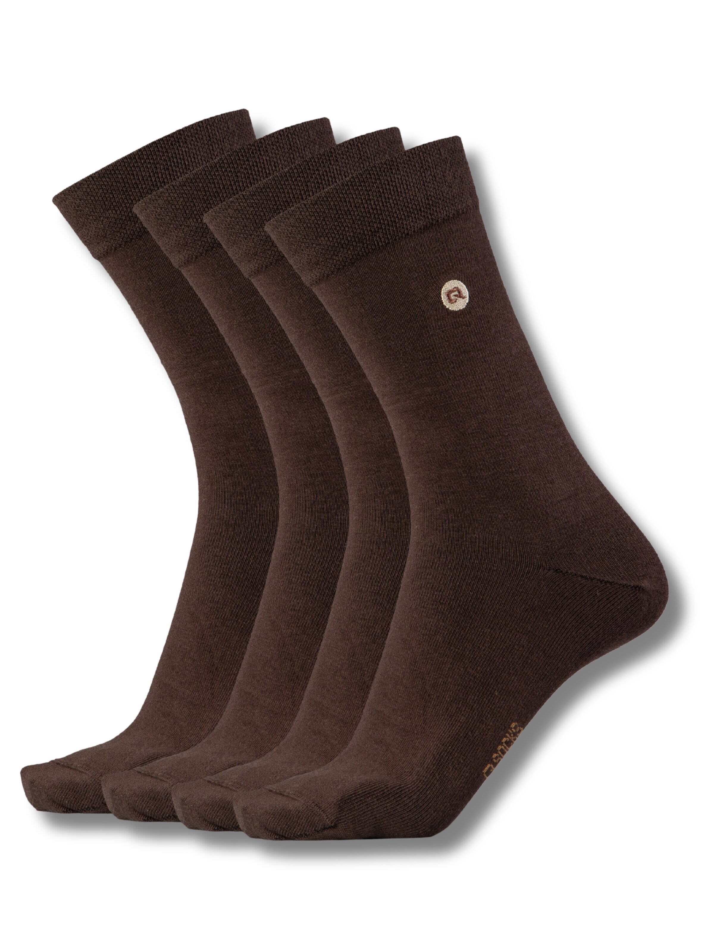 QOLONIA Socks in Brown: front