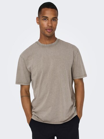 Only & Sons T-Shirt 'Ron' in Grau: Vorderseite