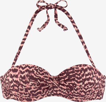 LASCANA Bandeau Bikini felső - rózsaszín: elől