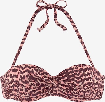 LASCANA Bandeau Bikini Top in Pink: front
