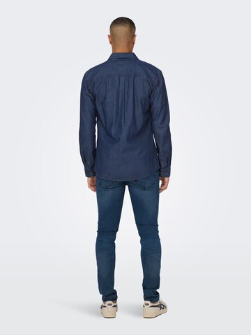 Only & Sons Regular fit Overhemd 'LEX' in Blauw